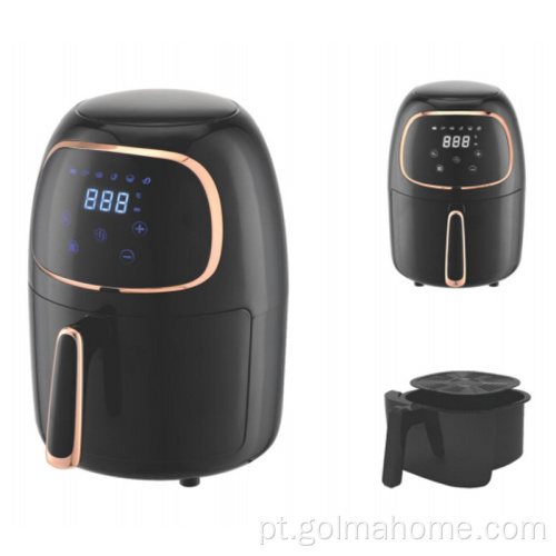 Mini-fritadeira de ar 2L com controle de toque digital / botão manual para cronômetro / temperatura Fritadeiras saudáveis ​​e portáteis
